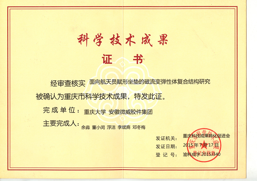 重庆大学科技成果证书